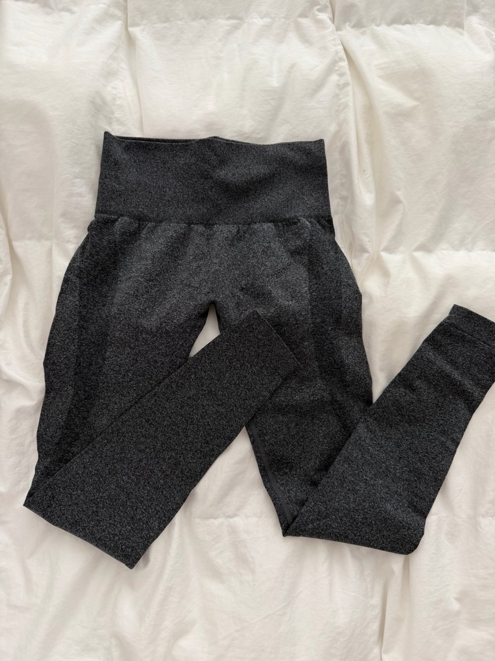 High-Waist Heathered Black Leggings scrunch butt